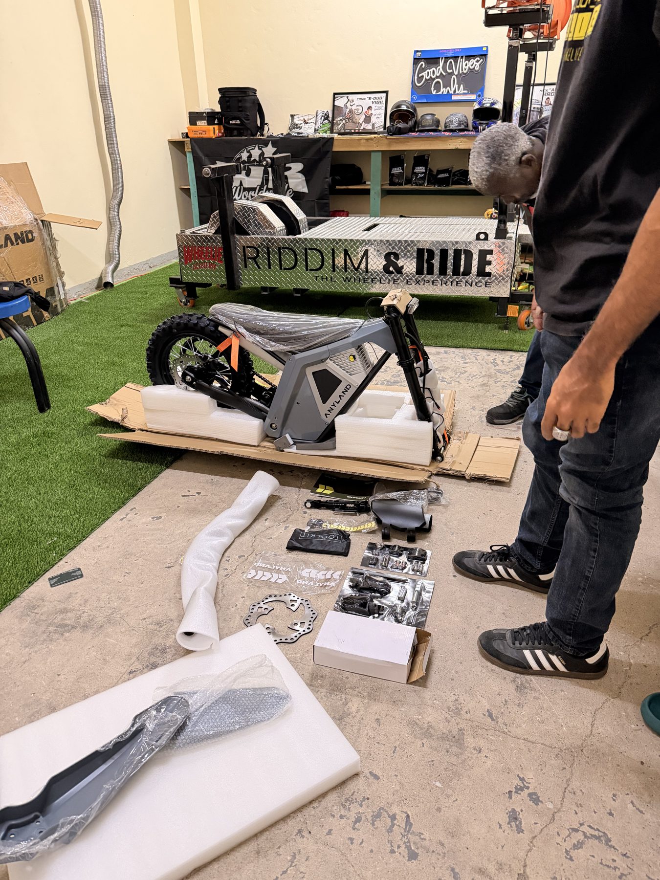Simulator parts laid out