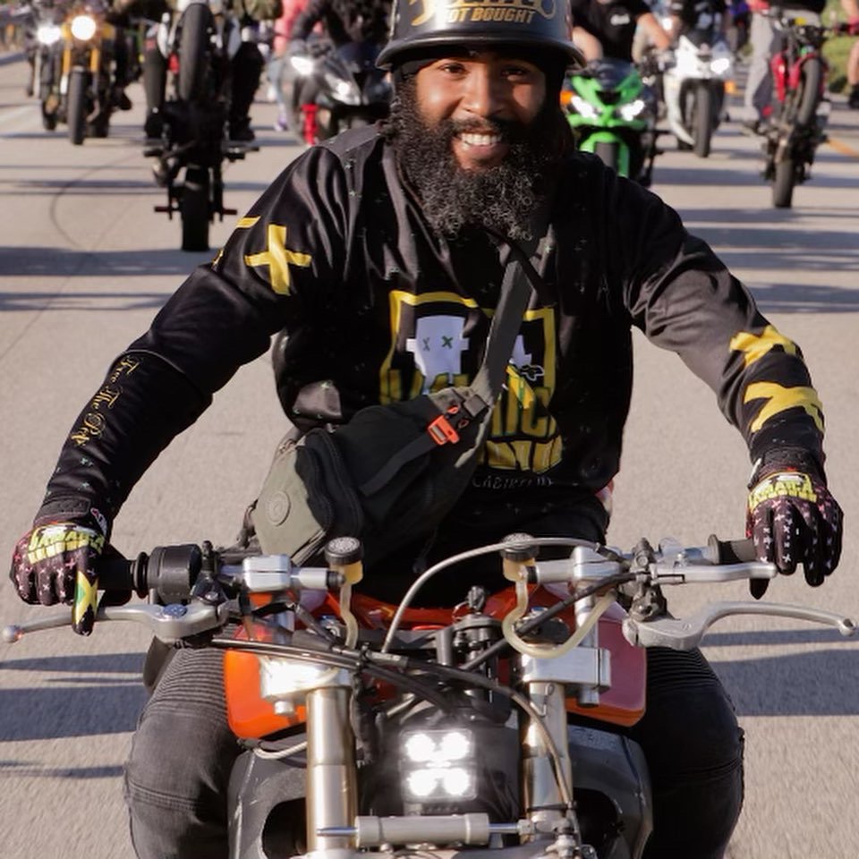 Biggz General riding with Jamaica Bikelife